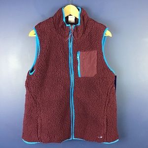 Champion High Pile Reversible Sherpa/Fleece Purple Blue Zip Vest Size Large NWT
